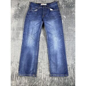 Levis Jeans Boys 16 Reg 28x28 Blue 505 Straight Dark Wash Cotton Mid Rise